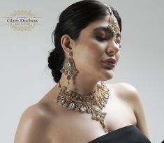 "Rose Gold Indian Bridal Jewelry Set, Bridal Necklace Earring Set, Crystal Statement Necklace, Kundan Jewelry Set, Bollywood Jewelry Set Gorgeous Glowing and sparkling luxury Bollywood inspired jewelry set with studded diamonds and colorful stones, adding a royal touch to complete your look for your special occasion! It would be the perfect jewelry set for you chic brides and your bridesmaids, or any contemporary trendsetter looking for those traditional vibes, but still want to be the most fabu Gold Indian Bridal Jewelry, Indian Bridal Jewelry, Kundan Jewellery Set, Congratulations And Best Wishes, Bridesmaids Gift Sets, Indian Bridal Jewelry Sets, Colorful Stones, Kundan Jewelry, Chic Brides