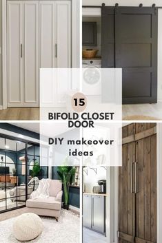 the different types of closet doors are shown in this collage