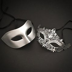 Mask Ball Party, Mens Mask, Masquerade Ball Outfits, Masquerade Halloween Costumes, Silver Masquerade Mask, Masquerade Mask Women, Couples Masquerade Masks, Black Masquerade Mask, Mask Ball