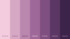 the color purple is shown in different shades