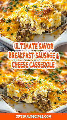 Looking for a breakfast that's both hearty and irresistibly delicious? This savory sausage and cheese casserole is your go-to recipe for a cozy morning. Packed with rich flavors and easy to prep, it’s perfect for weekend brunches or meal prepping for the week ahead. Imagine melty cheese, seasoned sausage, and fluffy eggs all baked into one comforting dish. Whether you're feeding a crowd or just treating yourself, this casserole is sure to become a breakfast favorite! Pin now, save for later, and start your morning off right. Easy Breakfast Casserole Make Ahead, Good Breakfast Casseroles, Sausage Brunch Casserole, Make Ahead Sausage Breakfast Casserole, Breakfast Casserole Ideas Easy Recipes, Tator Tot Sausage Breakfast Casserole Easy, Breakfast Bake For A Crowd, Breakfast Tray Bake, Sausage And Cheese Casserole