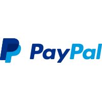 the paypal logo on a white background