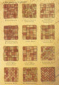 a drawing of different types of bricks