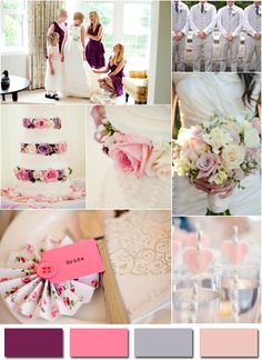 the color scheme for this wedding is pink and white