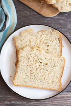 two slices of white bread on a plate