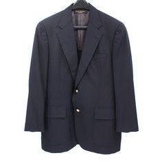 Brooks Brothers 346 Navy Wool Gold Button Single Breasted Suit Coat Blazer Size: 41r Material: Tag Missing Lining: Tag Missing Care: Dry Clean Fully Lined With 2 Interior Slip Pockets Notch Collar With Lapel Padded Shoulders Welt Chest Pocket Single Breasted With 2 Gold Tone Embossed "346" Button Closure Sleeves With 2 Gold Tone Decor Button Cuffs Front Flap Covered Pockets Back Center Hemline Vent In Excellent, Preowned Condition Approx. Measurements: Across The Underarms: 22" Across The Top Back Shoulder Seams: 18" Sleeve Length From Underarms: 15.5" Length Down The Center Back From Neck Seam: 30.5" Classic Navy Blazer With Button Cuffs, Navy Suits With Buttons For Work, Navy Suits Suitable For Workwear, Navy Long Sleeve Suits With Buttons, Elegant Navy Blazer With Button Cuffs, Navy Suits With Button Closure For Work, Navy Business Blazer, Designer Navy Blazer For Business, Elegant Navy Blazer With Buttons