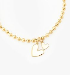 Double Heart Bracelet With Bead Chain – Rellery Gold Charm Bracelet With Heart Beads For Friendship, Gold Double Heart Bracelets With Heart Beads, Yellow Gold Heart Charm Bracelet For Friendship, Gold Beaded Bracelets With Heart Charm For Valentine's Day, Gold Bracelet With Double Heart And Heart Beads, Yellow Gold Friendship Bracelet With Heart Charm, Heart Bracelet With Round Beads For Valentine's Day, Gold Beaded Bracelets With Heart Charm For Friendship, Gold Heart Bracelet With Heart Beads For Mother's Day