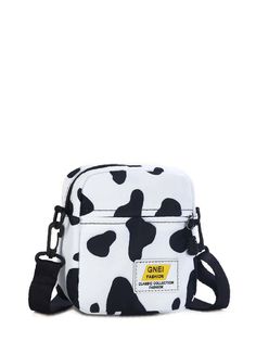 Bag For Love - Cow Pattern Crossbody Bag - Women Crossbody Product Description Color Black and White Strap Type Adjustable Pattern Type Colorblock Pattern Type Letter Style Preppy Bag Size Small Quantity 1 piece Type Square Bag Composition 100% Nylon Material Nylon Size Chart INCH CM Size Bag Width Bag Height Bag Length Strap Length one-size 2.8 5.9 5.5 47.2 Size Bag Width Bag Height Bag Length Strap Length one-size 7 15 14 120 Similar Products h2 { text-align: center; } .red-box { width: 100%; Pattern Crossbody Bag, Preppy Bags, Estilo Preppy, Style Preppy, Cow Pattern, Crossbody Bag Women, Save The Planet, Cow Print, Square Bag