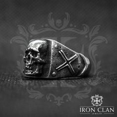 "WILDSTATE RING STORY This is a simple square signet ring, with tiny skull head and The Cross battle flag symbol on the left and Cross pattee symbol on the right side. It representing the power, wild and freedom JEWELRY DETAILS: Metal: Available Casted into Pewter, White Brass, Brass and 925 Silver Weight: 18-21 g (depends on size) Great Handmade details Made-to-order (which we do we casted, resize and finished this ring exclusive for you) Each piece will comes with: - A Signed Certificate of au Historical Rings, Aztec Rings, Flag Symbol, Battle Flag, Jewelry Words, Signet Rings, White Brass, Skull Head, Rings Cool