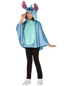 Let your little one unleash their inner mischievous alien with this officially licensed Kids Stitch Poncho Costume Top from Lilo & Stitch! Perfect for young fans of the beloved Disney character, this cozy and adorable poncho captures the essence of Experiment 626's charm. Featuring Stitch's iconic blue fur and playful details, this Stitch Poncho will have your child feeling like they're ready for intergalactic adventures in no time. Officially licensed Includes: Hooded poncho Material: Polyester Care: Spot clean One size fits most Imported Note: Pants and shoes sold separately Stitch Family Costume, Lilo And Stitch Family Costume, Poncho Costume, Stitch Costume, Horse Costume, Halloween Kids Costumes Girls, Kids Costumes Girls, Bustier Lingerie, Horse Costumes