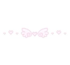 pink hearts and wings on a white background