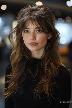 Fun Haircuts For Long Hair, Haircut Tips, Bangs Wavy Hair, Long Shag Haircut, Long Shag, 2023 Hair, Extension Hair, 얼굴 드로잉, Women's Hairstyles