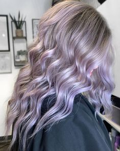 Pastel Pink And Lavender Hair, Ash Blonde Hair With Purple Highlights, Amethyst Blonde Hair, Lilac Toner On Blonde Hair, Purple Toned Blonde Hair, Light Purple Blonde Hair, Dark Blonde And Purple Hair, Purple Blonde Balayage, Purple Toner On Blonde Hair