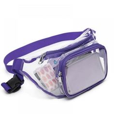 Features: 1. Durable material: 0.6mm PVC transparent ladies pocket, sturdy transparent plastic, waterproof, BPA free, stay safe with you; perfect gift fanny bag for your friends and family member 2.Size: this transparent bag measures 11 x 6.5 x 5.9 inch, allowing you to quickly pass stadium safety; complies with all transparent shopping bag policies. (Approved size: 12x12x6 inch) 3. Simple design: it has a zippered pocket (6x4x1") and an adjustable buckle strap that can be adjusted from 19" to 4 Waist Bags, Waist Bag, Fanny Pack, Purse, For Women, Purple