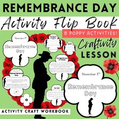 🥀 November 11th, this Saturday is Remembrance Day in Australia, where we pay our heartfelt respects to the brave men and women who have served and continue to serve our great nation. Their sacrifice, courage, and unwavering dedication. If you're looking for a respectful and informative activity on this topic then take a look at my Poppy Flip Book & Craft Activity. 🔗 Click to view! #remembranceday #craftactivity #respect #honour #lesson Remembrance Day Art Grade 5, Poppy Flower Craft, Remembrance Day Activity, Remembrance Day Activities, Poppy Craft, Remembrance Day Poppy, Book Craft, Writing Lines, Hanging Craft