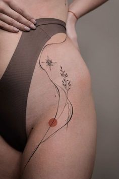 42 Tattoo, Tato Minimal, Leg Tattoos Women, Tatuaje A Color, Discreet Tattoos, Subtle Tattoos, Tattoo Life, Elegant Tattoos, Hip Tattoo