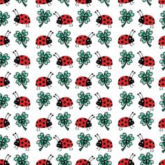 a pattern with ladybugs on it