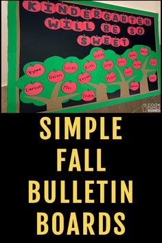 a bulletin board with writing on it that says simple fall bulletin boards