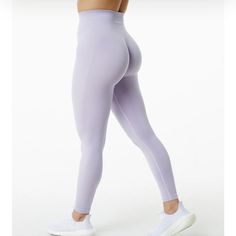 These Alphalete Amplify Leggings In Misty Lilac Are A Size Xs. They're Nwt. Send Offers!! Full Length Purple Training Bottoms, Purple Full Length Training Bottoms, Fitted Purple Training Pants, Purple Seamless Workout Bottoms, Purple Tight Athleisure Leggings, Purple Full-length Training Bottoms, Fitted Lavender Workout Leggings, Alphalete Amplify Leggings, Fitted Seamless Purple Leggings