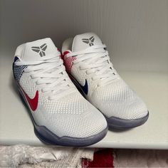 Brand New. Kobe 11, Nike White, White Nikes, Men's Nike, Nike Men, Nike Shoes, Red White, Athletic Shoes, Red And White