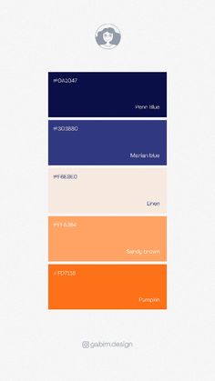 an orange, blue and white color scheme