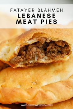 some meat pies stacked on top of each other with the title text overlay