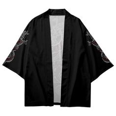 This item is for 1 x Kimono. Please note this is in Asian sizing, smaller than western size e.g. UK, US, AU. Please check the measurements carefully before making a purchase. If you are not sure which size to buy, please provide height and weight, we will recommend a suitable size. Please allow 1-3 cm discrepancy due to different measurement method. Material: polyester Color: black Size: S, M, L, XL, 2XL, 3XL, 4XL, 5XL, 6XL S:    length 27.6 in/70 cm, shoulder 20.5 in/52 cm, bust 42.5 in/108 cm, Summer Outerwear With 3/4 Sleeves, Casual Half Sleeve Fall Outerwear, Summer Cotton Outerwear With 3/4 Sleeve, Japanese Streetwear Women, Kimono Men, Traditional Kimono, Polyester Jacket, Japanese Streetwear, Kimono Cardigan