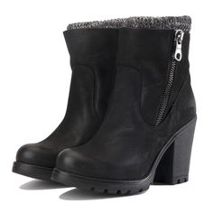 Steve Madden for Women: Sweaterr Black Leather Heel Boots Winter Chunky Platform Leather Heels, Winter Leather Platform Boots With Stacked Heel, Edgy Heeled Boots With Stacked Heel For Winter, Edgy Winter Heeled Boots With Stacked Heel, Edgy Winter Heels With Stacked Heel, Edgy Stacked Heel Winter Heels, Edgy Stacked Heels For Winter, Leather Heeled Boots, Black Leather Heels