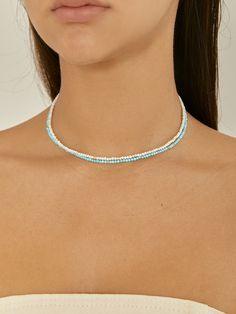 Editor's NotesJewelry collection from LUNNE will flatter any look gracefully.- Strands of turquoise gemstone- Claw closure with extender- Minimal and chic- High quality polished textureMeasurement (in.)- Length: 15in. + 2 in. extender- Turquoise: 0.08 in. ~ 0.1 in. DComposition & Care- 925 Silver/ Turquoise- Avoid direct heat and moisture- Wipe with a dry clothDesigner- by LUNNE Accessories Jewelry Necklace, Turquoise Gemstone, Men Shoes Size, Silver Turquoise, Women Accessories Jewelry, Mens Bottom, Silver 925, Turquoise Necklace, 925 Silver