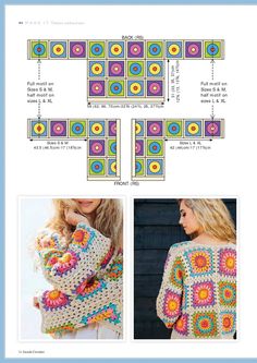 the crochet pattern is shown with instructions for how to make an afghan shawl