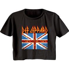 a black t - shirt with the word defaced on it and an union jack flag