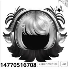 an image of a woman's hair with spider web on the side and text underneath it