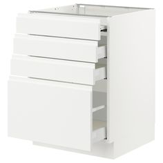 a white cabinet with three drawers on each side