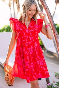 shop the mint, boutique clothing for women, trendy online boutique Red Babydoll Dress, Blouse Ideas, Red Dress Boutique, Dress Boutique, Satin Blouse, Swimwear Cover Ups, Floral Print Blouses, Business Casual Outfits, Spring Outfits Casual