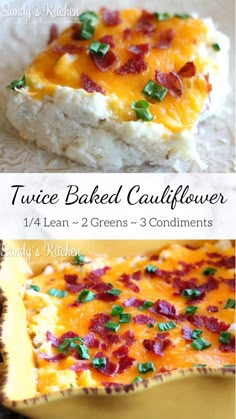 two different types of baked cauliflower on top of each other