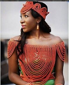 Handmade bridal set beaded cape blouse,,crown & Ear-rings Just as Pictured. | eBay Benin Wedding, Ankara Jewelry, Beaded Cape, African Wedding Attire, Lace Cape, African Bride, Style Africain, African Accessories, Beads Design