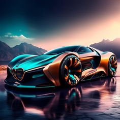 an artistic rendering of a futuristic sports car