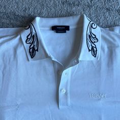 Brand New Versace Collared Shirt Versace Shirt Women, Versace Polo, Versace Sweatshirt Women, Versace Polo Shirt, Versace Tshirt, Versace Shirts, Versace Shirt, Collared Shirt, Collar Shirts