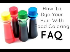 Nice Colors To Dye Your Hair, Diy Green Hair Dye Temporary, Food Color Hair Dye, How To Make Homemade Hair Dye, How To Make Temporary Hair Dye, Diy Food Coloring, Food Coloring Hair Dye, Temporary Hair Dye Diy, Temp Hair Color