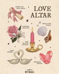 Altar For Loved One, Moon Alter Ideas, Love Altar Ideas, Love Altar Witchcraft, Creating An Altar, How To Create An Altar, Manifesting Altar, Altar For Aphrodite, Self Love Altar Ideas