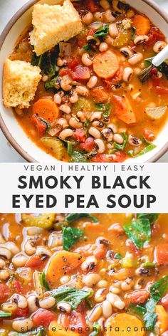 vegan healthy easy smoky black eyed pea soup