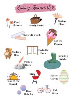 the spring bucket list for kids