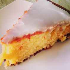 a piece of cake sitting on top of a white plate