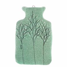 Cosy up to our luxurious merino wool and embroidered treeline hot water bottle cover which includes a 1 litre hot water bottle  Dimensions:  30 cms high x 19 cms wide Hand made with free stitch and embroidery 100% merino wool Beautiful gift Includes 1 litre hot water bottle or an option to buy without AVAILABLE IN 3 COLOURS,  JADE GREEN AND PALE GREY & SILVER Lampshade Kits, Soft Mint Green, Bottle Cozies, Soft Mint, Simple Tote, Water Bottle Covers, Hot Water Bottle Cover, Wool Embroidery, Green Cushions