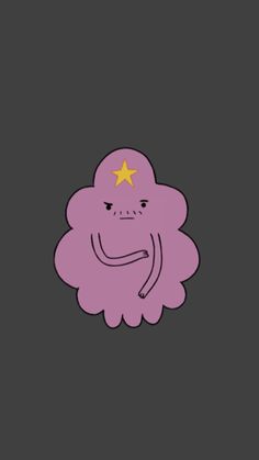 a pink cartoon character with a star on his head and arms in the shape of a cloud