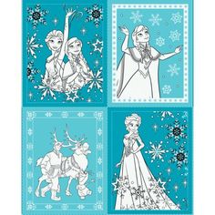 disney frozen princess and prince paper napkins with snowflakes on the sides,