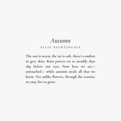 an open book with some type of writing on it's cover and the words autumn written in english