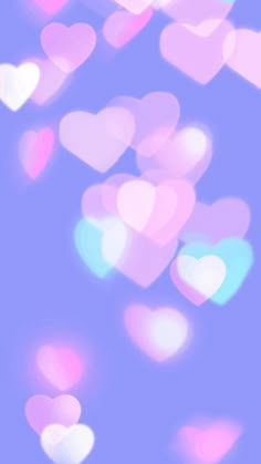 the blurry image shows many different colored hearts