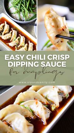 easy chili crisp dipping sauce for dumplings is the perfect appetizer to serve