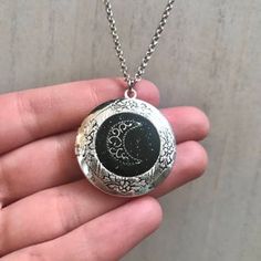 Moon Goddess Selene aka Luna round silver locket necklace | Etsy Goddess Selene, Locket Necklace Vintage, Opal Moonstone, Silver Locket Necklace, Silver Locket, Silver Lockets, Moon Goddess, Necklace Vintage, White Opal